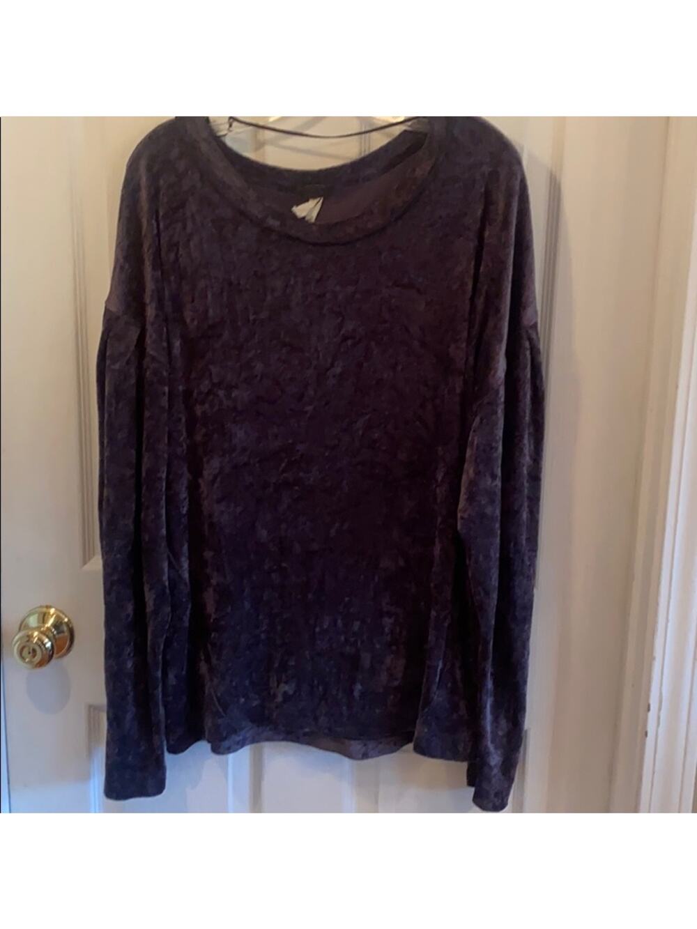 We the free L blue velvet Free People top